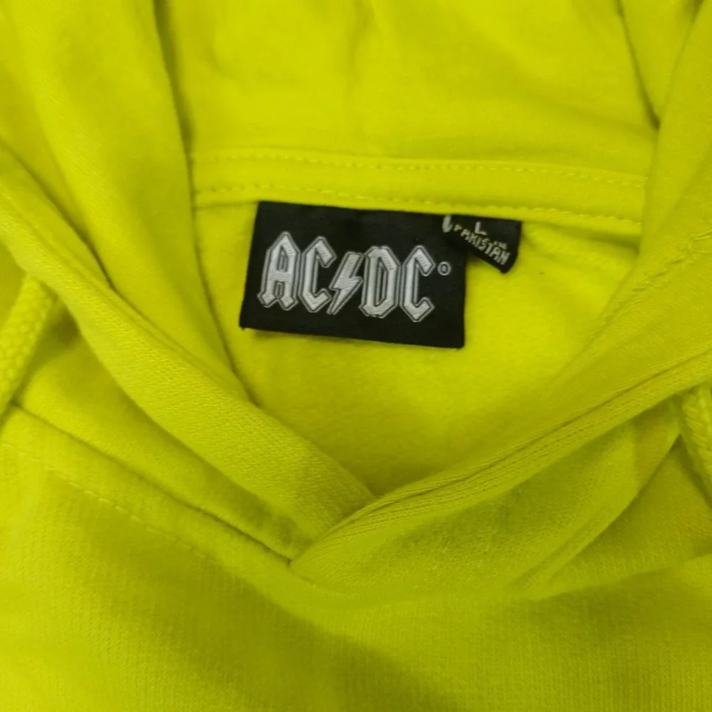 ACDC Hoodie Mens Size L Acid Green Color Classic‎ Rock Pullover Rock Standout